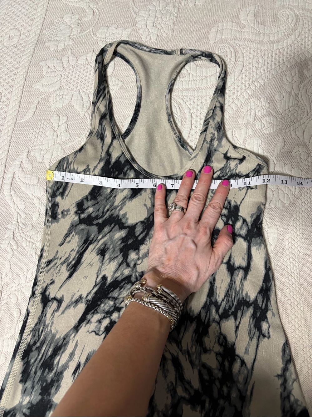 Like New Lululemon Black & Cream Tie-Dye Racerback Tank Top see measurements - Picture 2 of 5